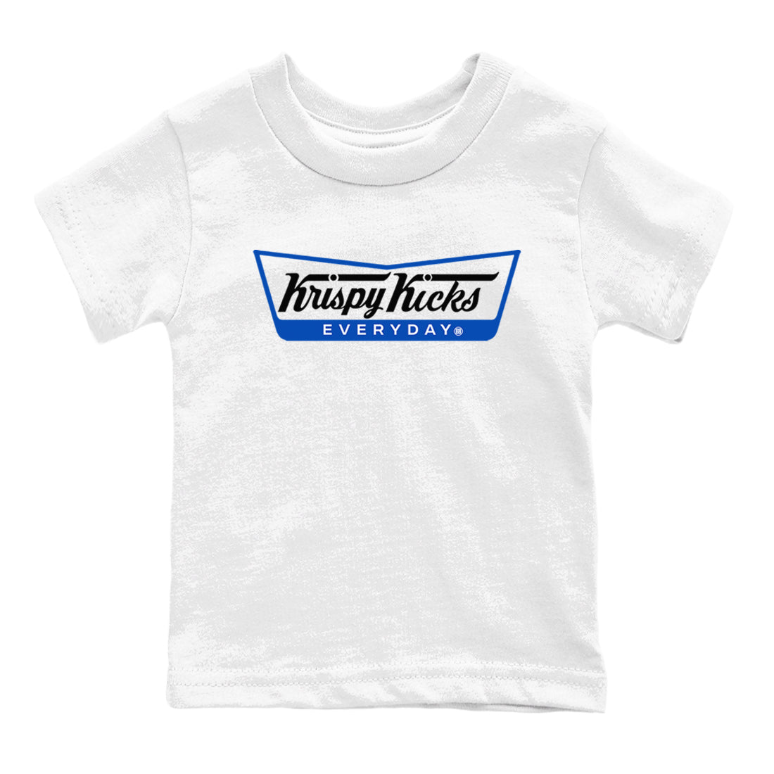 1s Game Royal shirts to match jordans Krispy Kicks sneaker match tees Air Jordan 1 Retro Low OG Game Royal match shoes to clothes SNRT Sneaker Tees Youth Baby White 2 tee