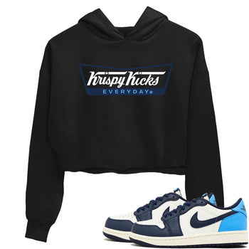 1s Obsidian shirts to match jordans krispy Kicks shirts to match Jordans AJ1 Retro Low OG Obsidian match shoes to clothes SNRT Sneaker Tees unisex cotton Black 1 crop tee