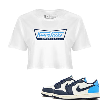 1s Obsidian shirts to match jordans krispy Kicks shirts to match Jordans AJ1 Retro Low OG Obsidian match shoes to clothes SNRT Sneaker Tees unisex cotton White 1 crop tee