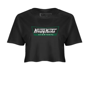 Sneaker Threads – Sneaker Tees To Match Air Jordan 1 Pro Green – Krispy Kicks Crop Tee Black 2. Perfect for Jordan releases 2025 colorways.
