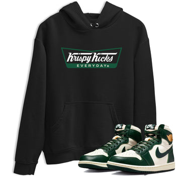 Sneaker Threads – Sneaker Tees To Match Air Jordan 1 Pro Green – Krispy Kicks Graphic Tee Black 1. Perfect for Jordan releases 2025 colorways.