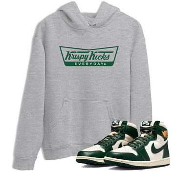 Sneaker Threads – Sneaker Tees To Match Air Jordan 1 Pro Green – Krispy Kicks Graphic Tee Heather Grey 1. Perfect for Jordan releases 2025 colorways.