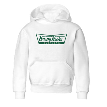 Sneaker Threads – Sneaker Tees To Match Air Jordan 1 Pro Green – Krispy Kicks Youth Graphic Tee White 2. Perfect for Jordan releases 2025 colorways.