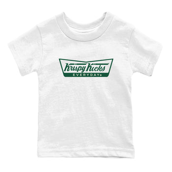 Sneaker Threads – Sneaker Tees To Match Air Jordan 1 Pro Green – Krispy Kicks Youth Graphic Tee White 2. Perfect for Jordan releases 2025 colorways.