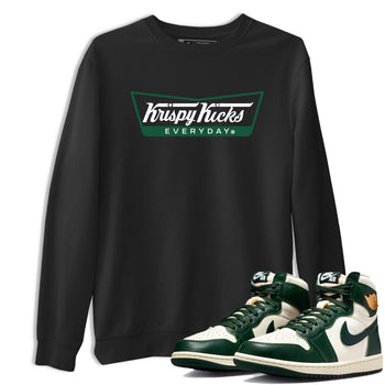Sneaker Threads – Sneaker Tees To Match Air Jordan 1 Pro Green – Krispy Kicks Graphic Tee Black 1. Perfect for Jordan releases 2025 colorways.