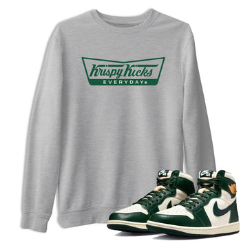Sneaker Threads – Sneaker Tees To Match Air Jordan 1 Pro Green – Krispy Kicks Graphic Tee Heather Grey 1. Perfect for Jordan releases 2025 colorways.