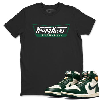 Sneaker Threads – Sneaker Tees To Match Air Jordan 1 Pro Green – Krispy Kicks Graphic Tee Black 1. Perfect for Jordan releases 2025 colorways.