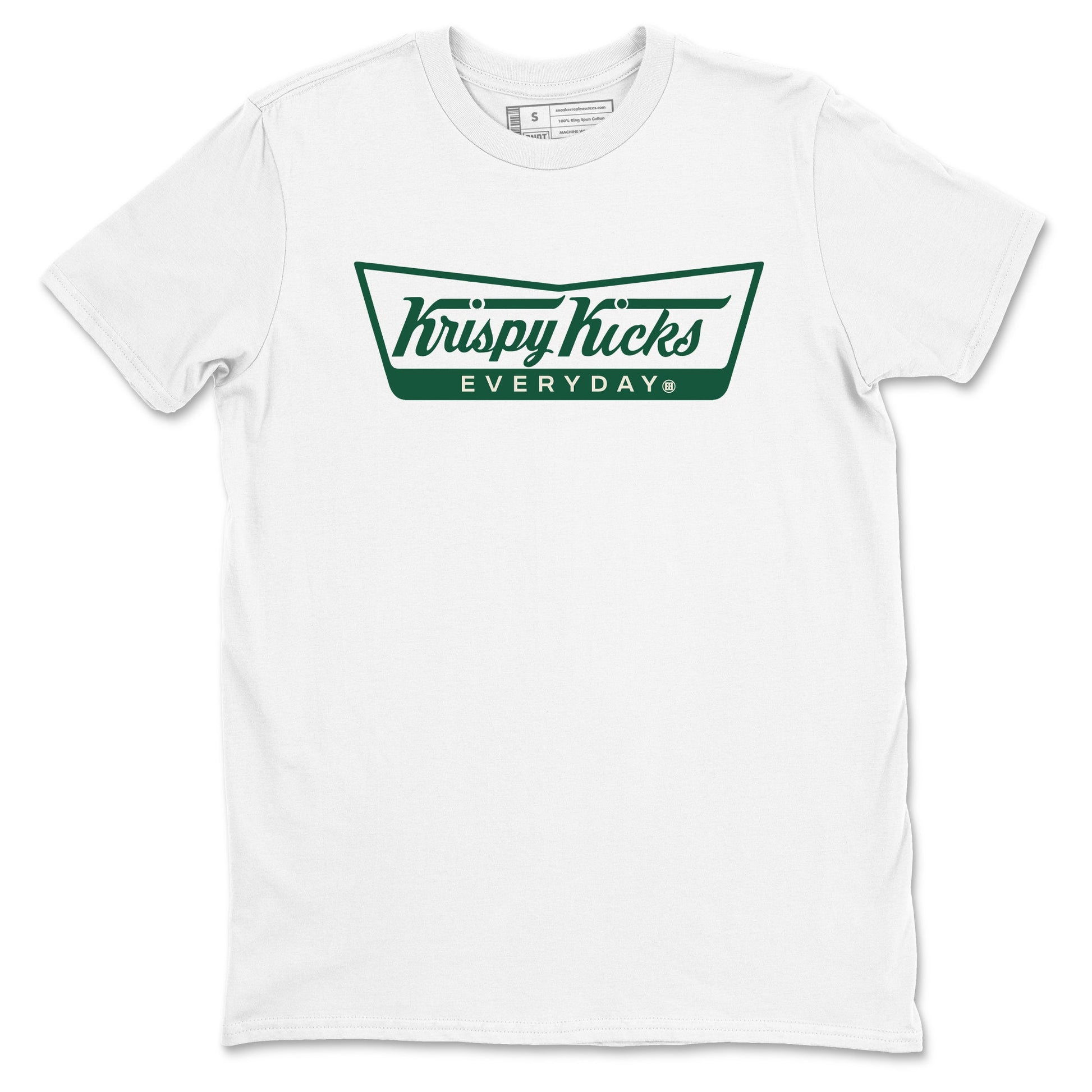 Sneaker Threads – Sneaker Tees To Match Air Jordan 1 Pro Green – Krispy Kicks Graphic Tee White 2. Perfect for Jordan releases 2025 colorways.