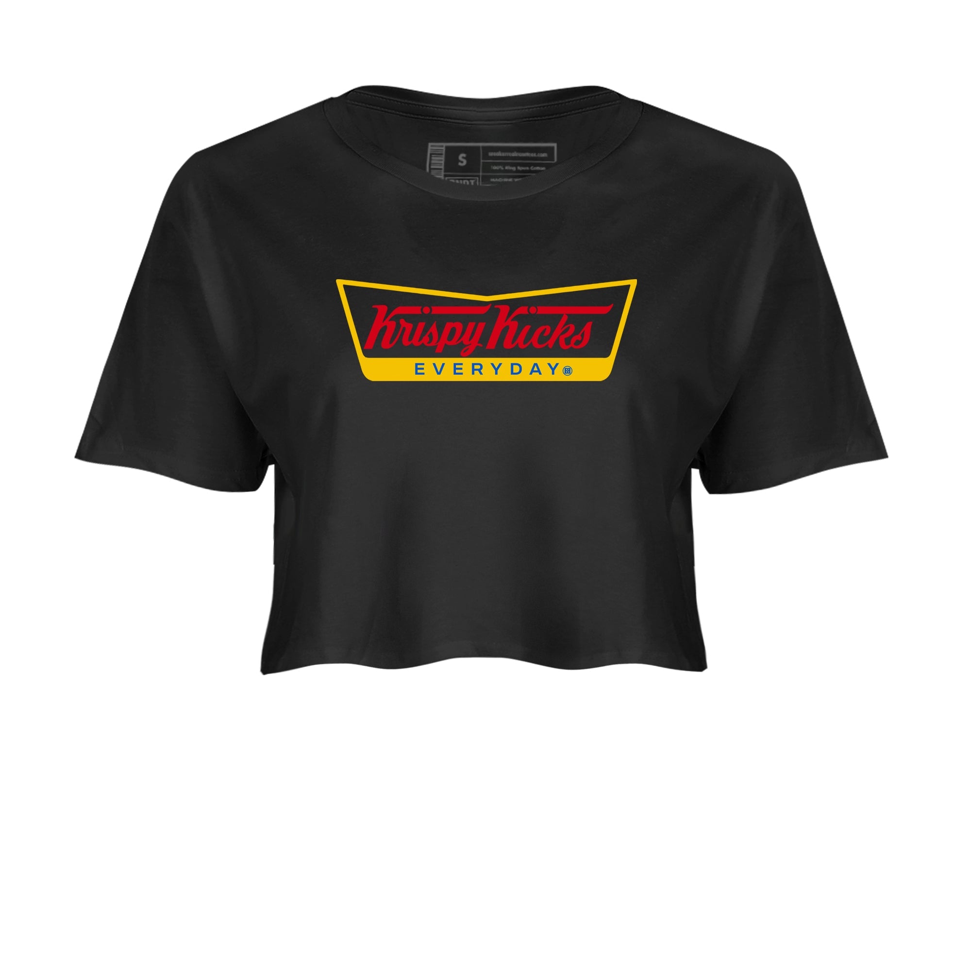Air Jordan 1 Low x Travis Scott x Canary shirts to match jordans Krispy Kicks sneaker match tees Travis Scott Canary SNRT Sneaker Release Tees unisex cotton Black 2 Crop Shirts