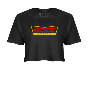 Air Jordan 1 Low x Travis Scott x Canary shirts to match jordans Krispy Kicks sneaker match tees Travis Scott Canary SNRT Sneaker Release Tees unisex cotton Black 2 Crop Shirts