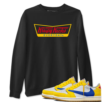Air Jordan 1 Low x Travis Scott x Canary shirts to match jordans Krispy Kicks sneaker match tees Travis Scott Canary SNRT Sneaker Release Tees unisex cotton Black 1 crew neck shirts
