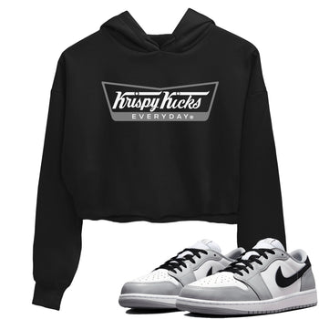 1s Wolf Grey shirts to match jordans Krispy Kicks sneaker match tees Air Jordan 1 Wolf Grey SNRT Sneaker Tees streetwear brand Black 1 crop tee