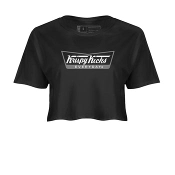1s Wolf Grey shirts to match jordans Krispy Kicks sneaker match tees Air Jordan 1 Wolf Grey SNRT Sneaker Tees streetwear brand Black 2 crop tee