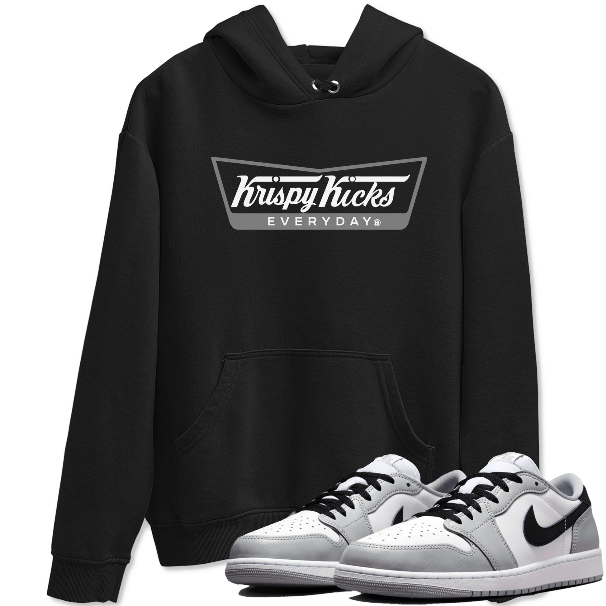 1s Wolf Grey shirts to match jordans Krispy Kicks sneaker match tees Air Jordan 1 Wolf Grey SNRT Sneaker Tees streetwear brand Black 1 unisex cotton tee