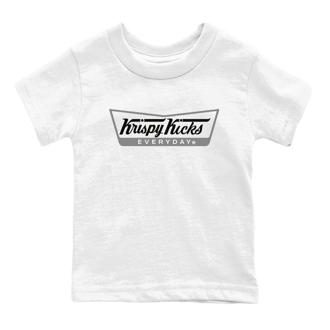 1s Wolf Grey shirts to match jordans Krispy Kicks sneaker match tees Air Jordan 1 Wolf Grey SNRT Sneaker Tees streetwear brand Baby and Youth White 2 cotton tee