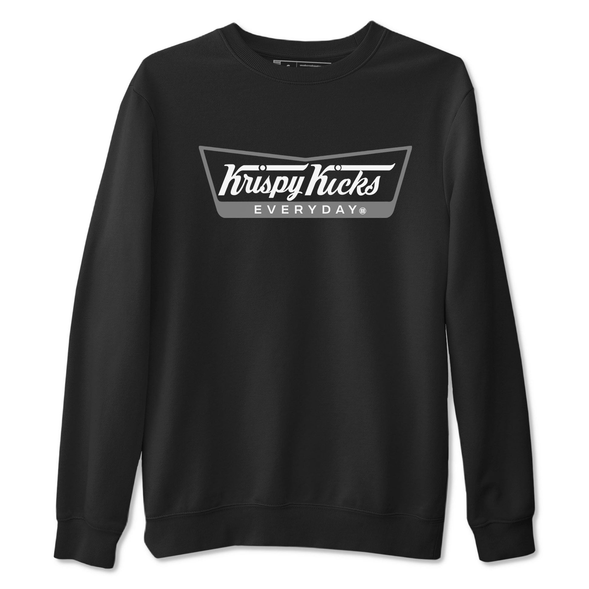 1s Wolf Grey shirts to match jordans Krispy Kicks sneaker match tees Air Jordan 1 Wolf Grey SNRT Sneaker Tees streetwear brand Black 2 unisex cotton tee