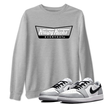 1s Wolf Grey shirts to match jordans Krispy Kicks sneaker match tees Air Jordan 1 Wolf Grey SNRT Sneaker Tees streetwear brand Heather Grey 1 unisex cotton tee