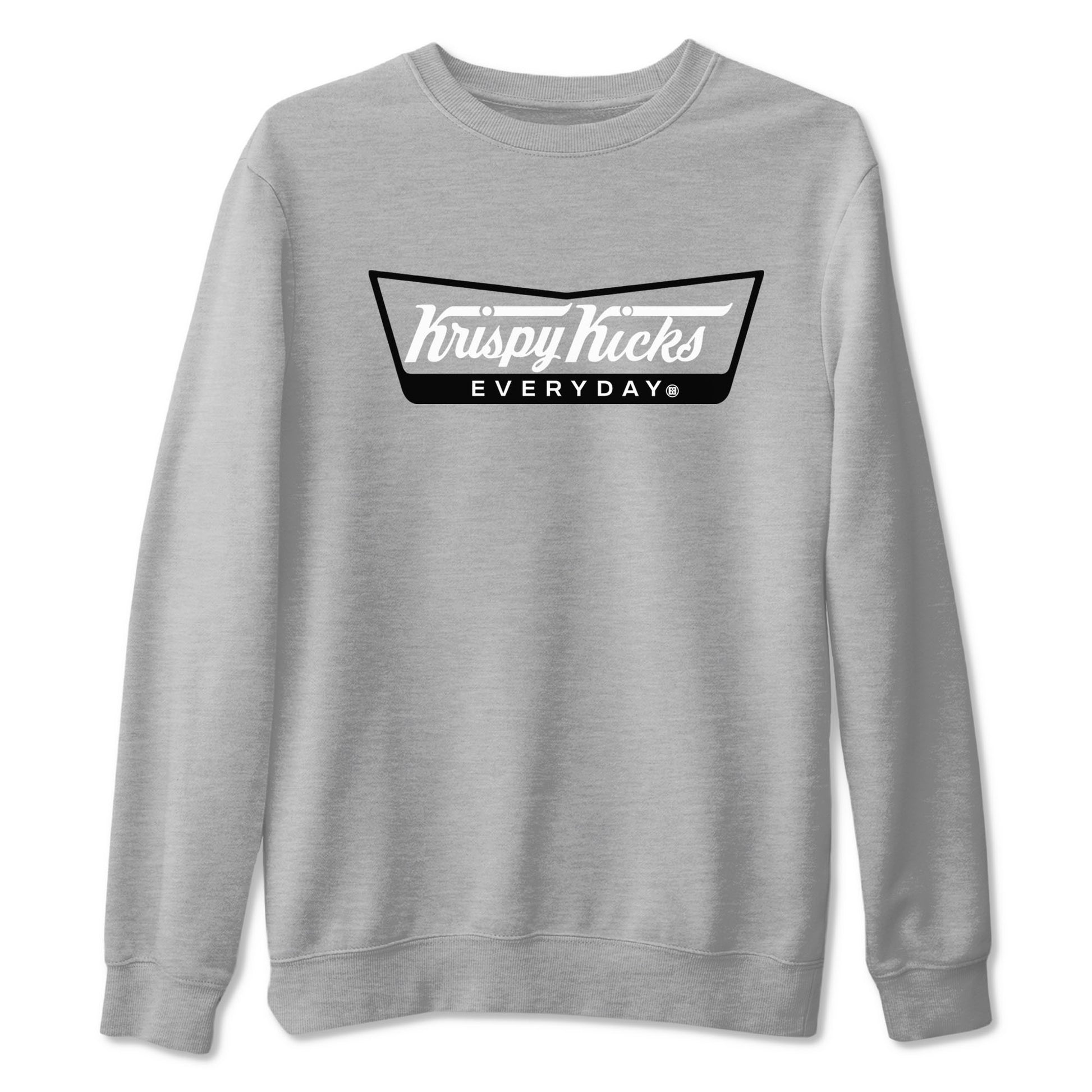 1s Wolf Grey shirts to match jordans Krispy Kicks sneaker match tees Air Jordan 1 Wolf Grey SNRT Sneaker Tees streetwear brand Heather Grey 2 unisex cotton tee