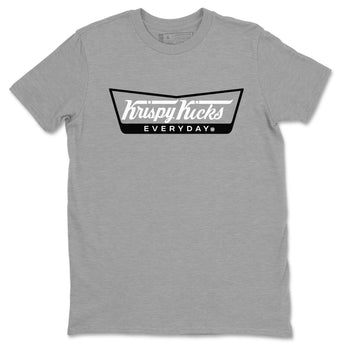 1s Wolf Grey shirts to match jordans Krispy Kicks sneaker match tees Air Jordan 1 Wolf Grey SNRT Sneaker Tees streetwear brand Heather Grey 2 unisex cotton tee