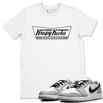 1s Wolf Grey shirts to match jordans Krispy Kicks sneaker match tees Air Jordan 1 Wolf Grey SNRT Sneaker Tees streetwear brand White 1 unisex cotton tee