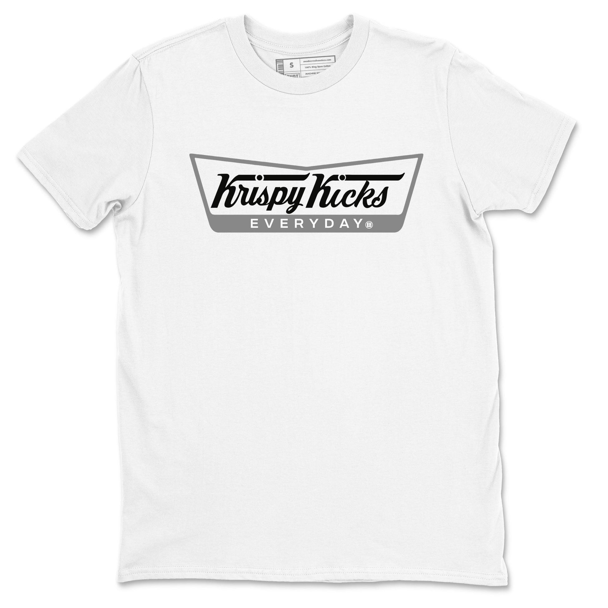 1s Wolf Grey shirts to match jordans Krispy Kicks sneaker match tees Air Jordan 1 Wolf Grey SNRT Sneaker Tees streetwear brand White 2 unisex cotton tee