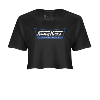 AJ11 Diffused Blue shirts to match jordans Krispy Kicks sneaker match tees Air Jordan 11 Diffused Blue SNRT Sneaker Tees streetwear brand Black 2 crop tee