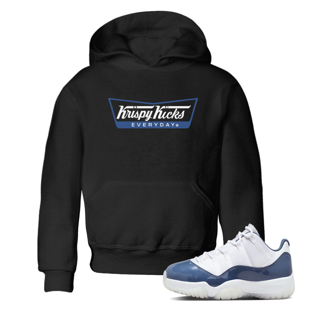 AJ11 Diffused Blue shirts to match jordans Krispy Kicks sneaker match tees Air Jordan 11 Diffused Blue SNRT Sneaker Tees streetwear brand Baby and Youth Black 1 cotton tee