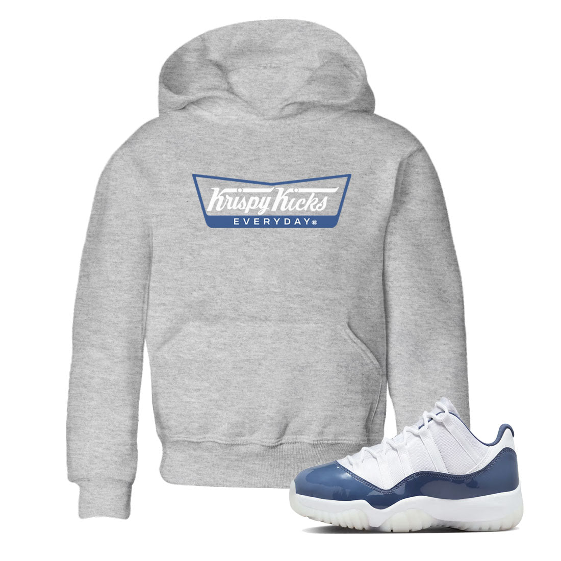 AJ11 Diffused Blue shirts to match jordans Krispy Kicks sneaker match tees Air Jordan 11 Diffused Blue SNRT Sneaker Tees streetwear brand Baby and Youth Heather Grey 1 cotton tee
