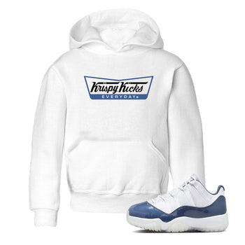 AJ11 Diffused Blue shirts to match jordans Krispy Kicks sneaker match tees Air Jordan 11 Diffused Blue SNRT Sneaker Tees streetwear brand Baby and Youth White 1 cotton tee