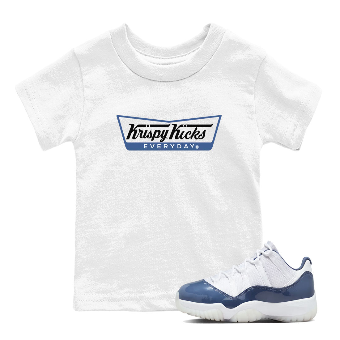 AJ11 Diffused Blue shirts to match jordans Krispy Kicks sneaker match tees Air Jordan 11 Diffused Blue SNRT Sneaker Tees streetwear brand Baby and Youth White 1 cotton tee