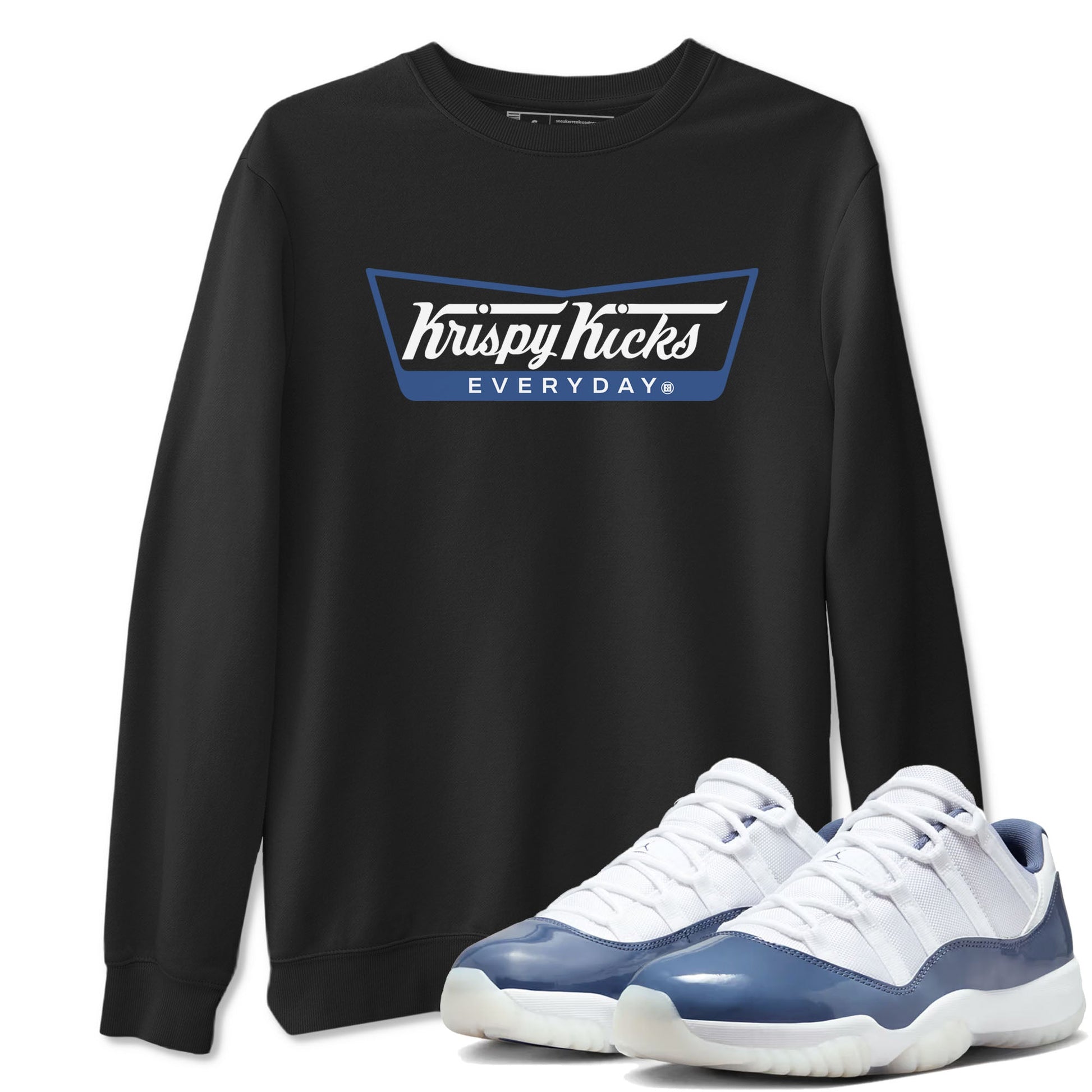 AJ11 Diffused Blue shirts to match jordans Krispy Kicks sneaker match tees Air Jordan 11 Diffused Blue SNRT Sneaker Tees streetwear brand Black 1 unisex cotton tee