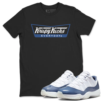 AJ11 Diffused Blue shirts to match jordans Krispy Kicks sneaker match tees Air Jordan 11 Diffused Blue SNRT Sneaker Tees streetwear brand Black 1 unisex cotton tee