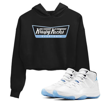 11s Legend Blue shirts to match jordans Krispy Kicks sneaker match tees Air Jordan 11 Legend Blue SNRT Sneaker Release Tees unisex cotton Black 1 Crop Shirts