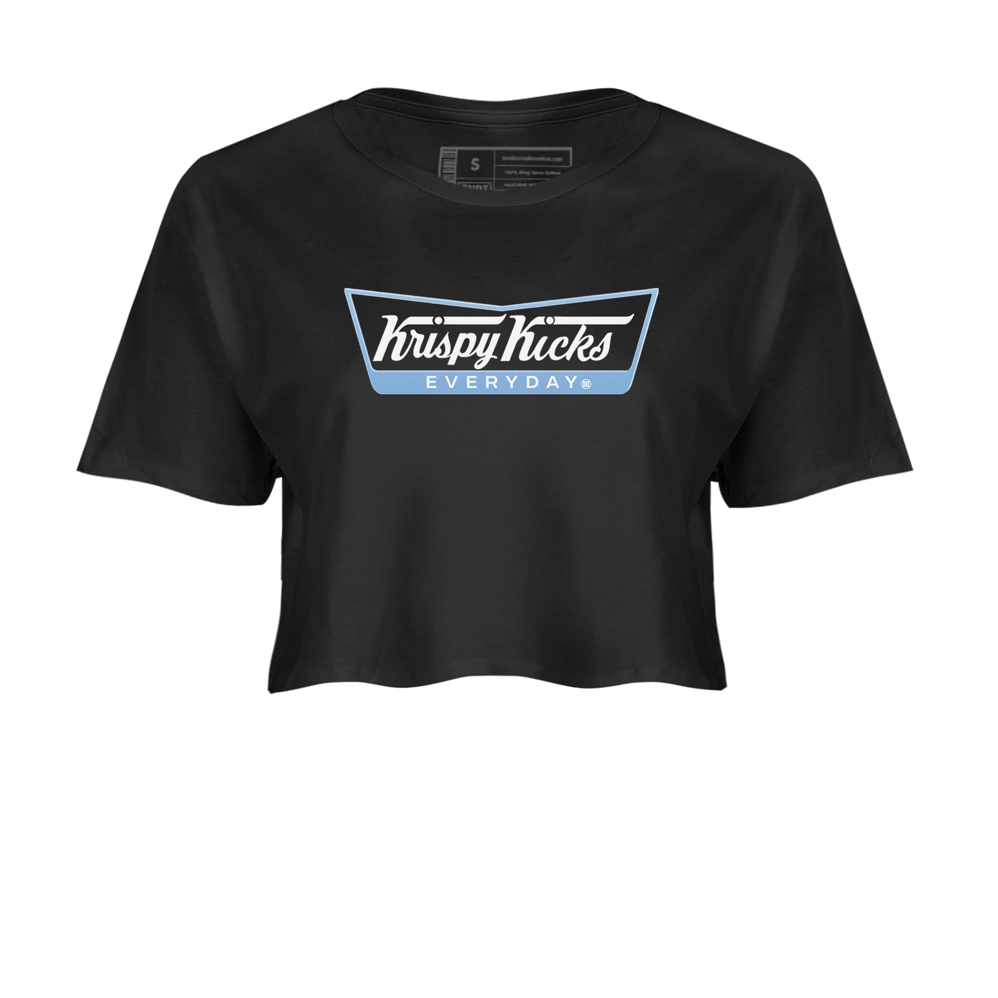 11s Legend Blue shirts to match jordans Krispy Kicks sneaker match tees Air Jordan 11 Legend Blue SNRT Sneaker Release Tees unisex cotton Black 2 Crop Shirts