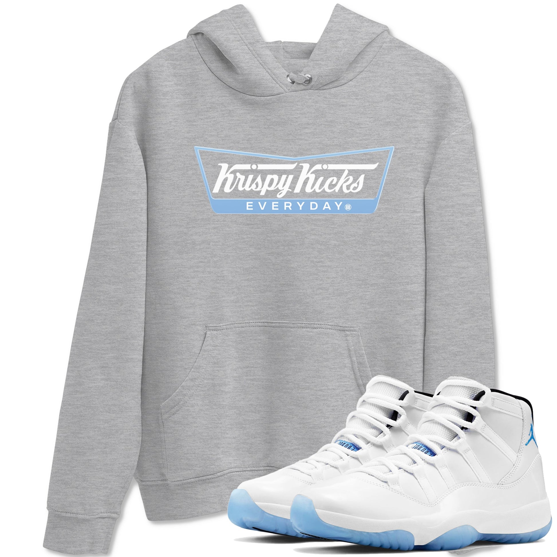 11s Legend Blue shirts to match jordans Krispy Kicks sneaker match tees Air Jordan 11 Legend Blue SNRT Sneaker Release Tees unisex cotton Heather Grey 1 crew neck shirts