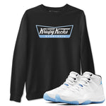 11s Legend Blue shirts to match jordans Krispy Kicks sneaker match tees Air Jordan 11 Legend Blue SNRT Sneaker Release Tees unisex cotton Black 1 crew neck shirts