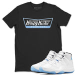 11s Legend Blue shirts to match jordans Krispy Kicks sneaker match tees Air Jordan 11 Legend Blue SNRT Sneaker Release Tees unisex cotton Black 1 crew neck shirts