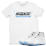 11s Legend Blue shirts to match jordans Krispy Kicks sneaker match tees Air Jordan 11 Legend Blue SNRT Sneaker Release Tees unisex cotton White 1 crew neck shirts