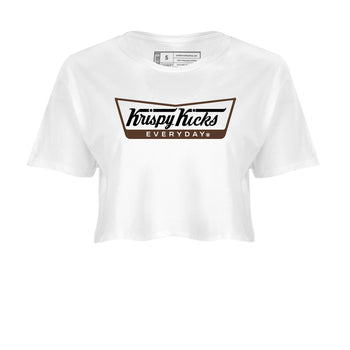 12s Baroque Brown shirts to match jordans Krispy Kicks sneaker match tees Air Jordan 12 Baroque Brown match shoes to clothes SNRT Sneaker Tees unisex cotton White 2 crop tee