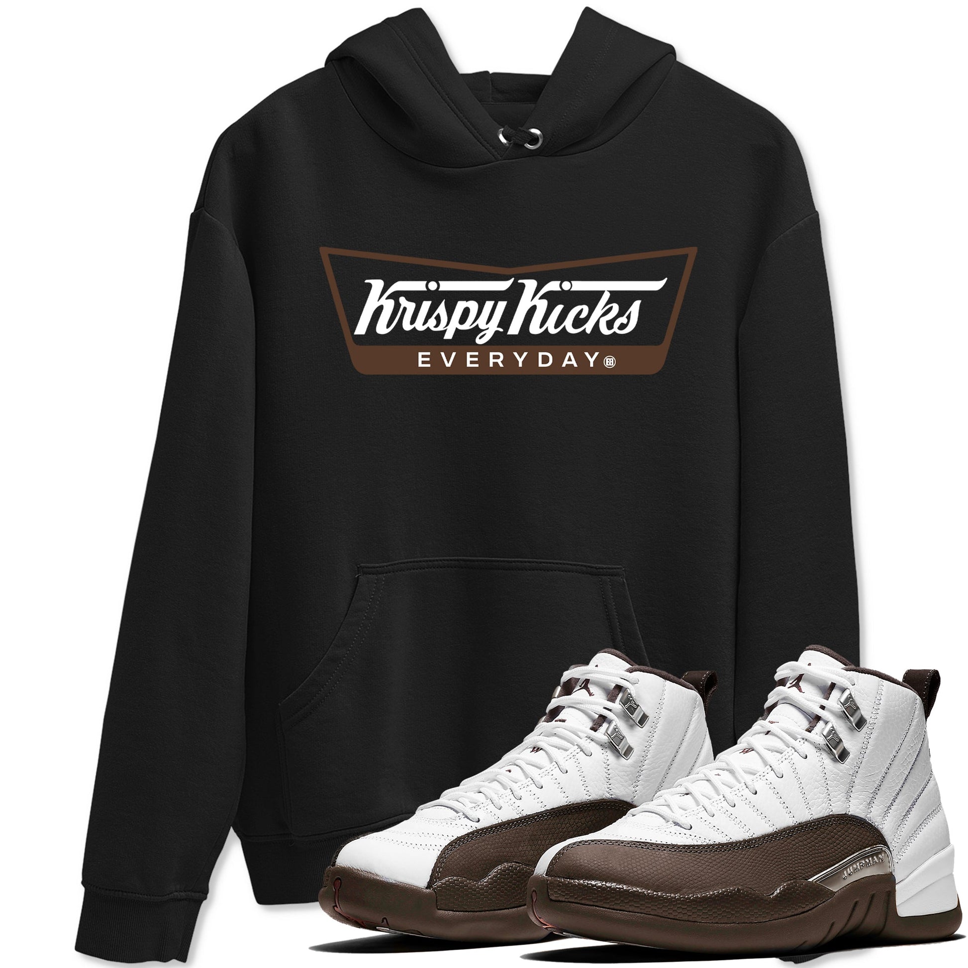 12s Baroque Brown shirts to match jordans Krispy Kicks sneaker match tees Air Jordan 12 Baroque Brown match shoes to clothes SNRT Sneaker Tees unisex cotton Black 1 shirts