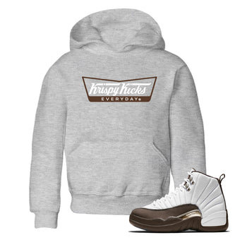 12s Baroque Brown shirts to match jordans Krispy Kicks sneaker match tees Air Jordan 12 Baroque Brown match shoes to clothes SNRT Sneaker Tees Youth Baby Heather Grey 1 tee