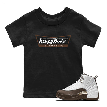 12s Baroque Brown shirts to match jordans Krispy Kicks sneaker match tees Air Jordan 12 Baroque Brown match shoes to clothes SNRT Sneaker Tees Youth Baby Black 1 tee