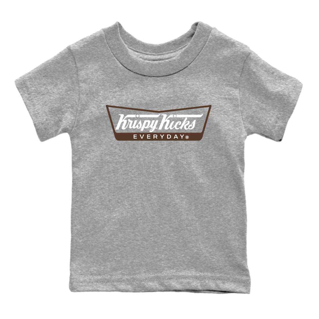 12s Baroque Brown shirts to match jordans Krispy Kicks sneaker match tees Air Jordan 12 Baroque Brown match shoes to clothes SNRT Sneaker Tees Youth Baby Heather Grey 2 tee