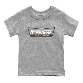 12s Baroque Brown shirts to match jordans Krispy Kicks sneaker match tees Air Jordan 12 Baroque Brown match shoes to clothes SNRT Sneaker Tees Youth Baby Heather Grey 2 tee