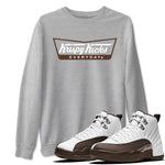 12s Baroque Brown shirts to match jordans Krispy Kicks sneaker match tees Air Jordan 12 Baroque Brown match shoes to clothes SNRT Sneaker Tees unisex cotton Heather Grey 1 shirts