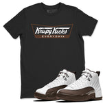 12s Baroque Brown shirts to match jordans Krispy Kicks sneaker match tees Air Jordan 12 Baroque Brown match shoes to clothes SNRT Sneaker Tees unisex cotton Black 1 shirts