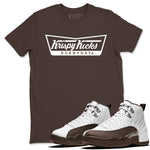 12s Baroque Brown shirts to match jordans Krispy Kicks sneaker match tees Air Jordan 12 Baroque Brown match shoes to clothes SNRT Sneaker Tees unisex cotton Dark Chocolate 1 shirts