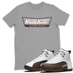 12s Baroque Brown shirts to match jordans Krispy Kicks sneaker match tees Air Jordan 12 Baroque Brown match shoes to clothes SNRT Sneaker Tees unisex cotton Heather Grey 1 shirts