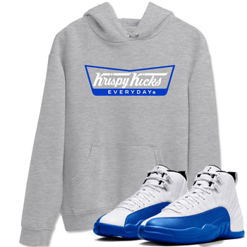 12s Blueberry shirts to match jordans Krispy Kicks best t shirts to wear with jordans AJ12 White and Game Royal match shoes to clothes SNRT Sneaker Tees unisex cotton Heather Grey 1 shirts
