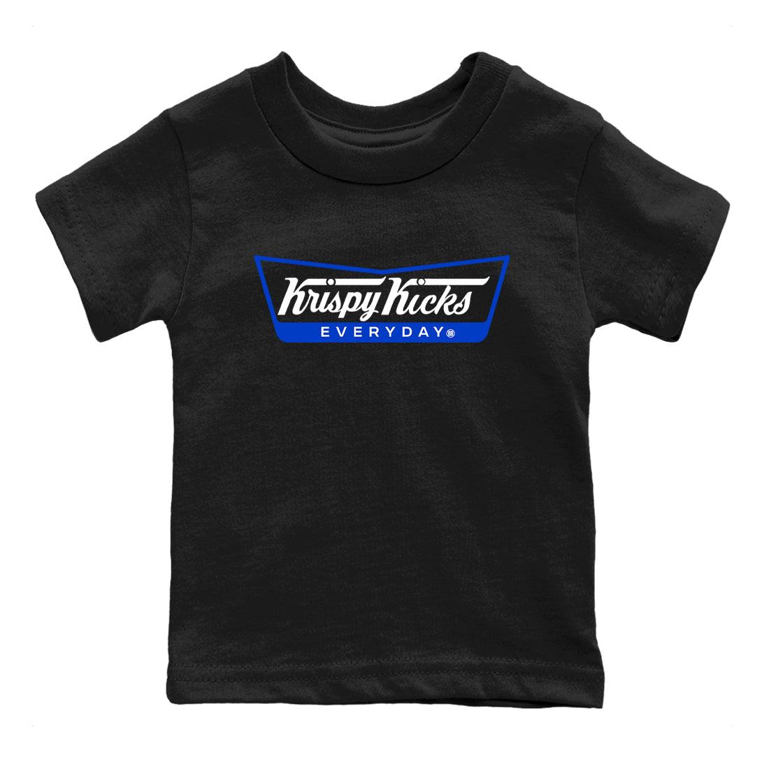 12s Blueberry shirts to match jordans Krispy Kicks best t shirts to wear with jordans AJ12 White and Game Royal match shoes to clothes SNRT Sneaker Tees Youth Baby Black 2 tee